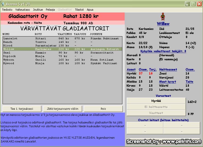 Areena 5,Managerointi,Strategia,Gladiaattori,Taistelu,kuva 
	