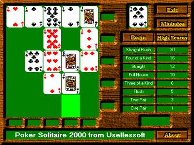 Poker Solitaire,Pokeri,Pasianssi,Korttipelit,Kasino,Uhkapelit,Rahapelit,kuva 
	